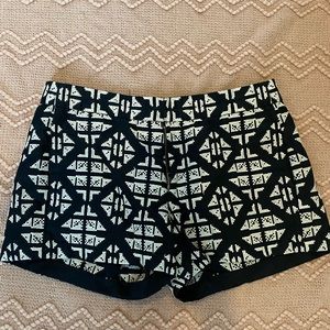 Lucky Brand black shorts with white embroidery. Size 0